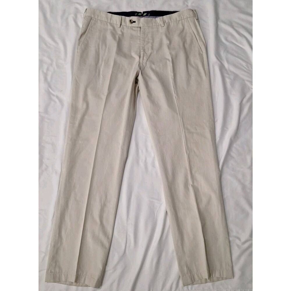 Henry Sage Mens The Ultimate Khaki Size 38 Light Tan Flat Front